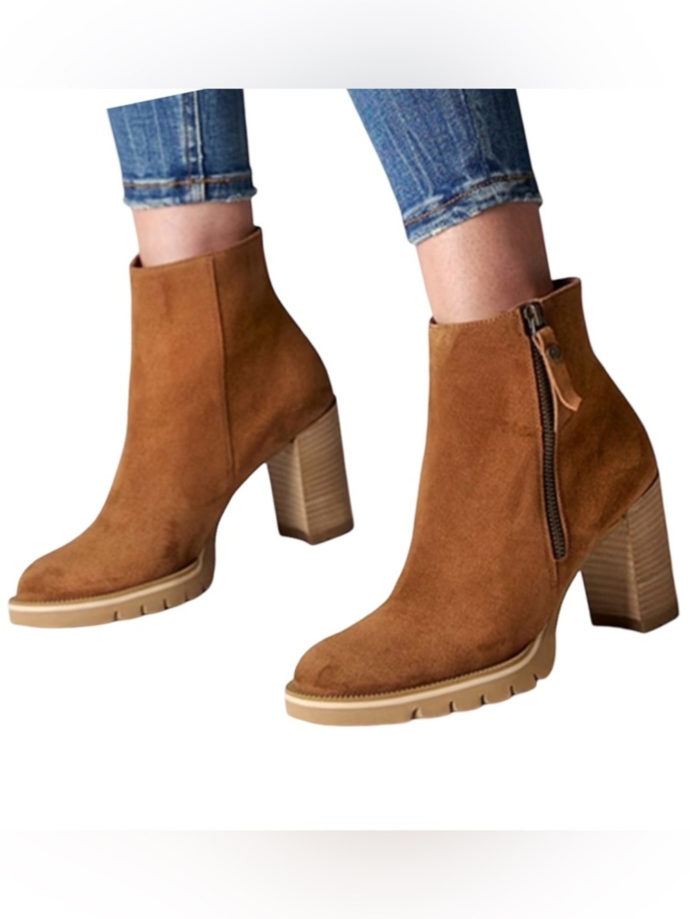 New Paul Green Sloane Leather Heel Ankle Boots